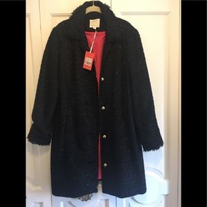 Sail to Sable sequin tweed black coat/jacket